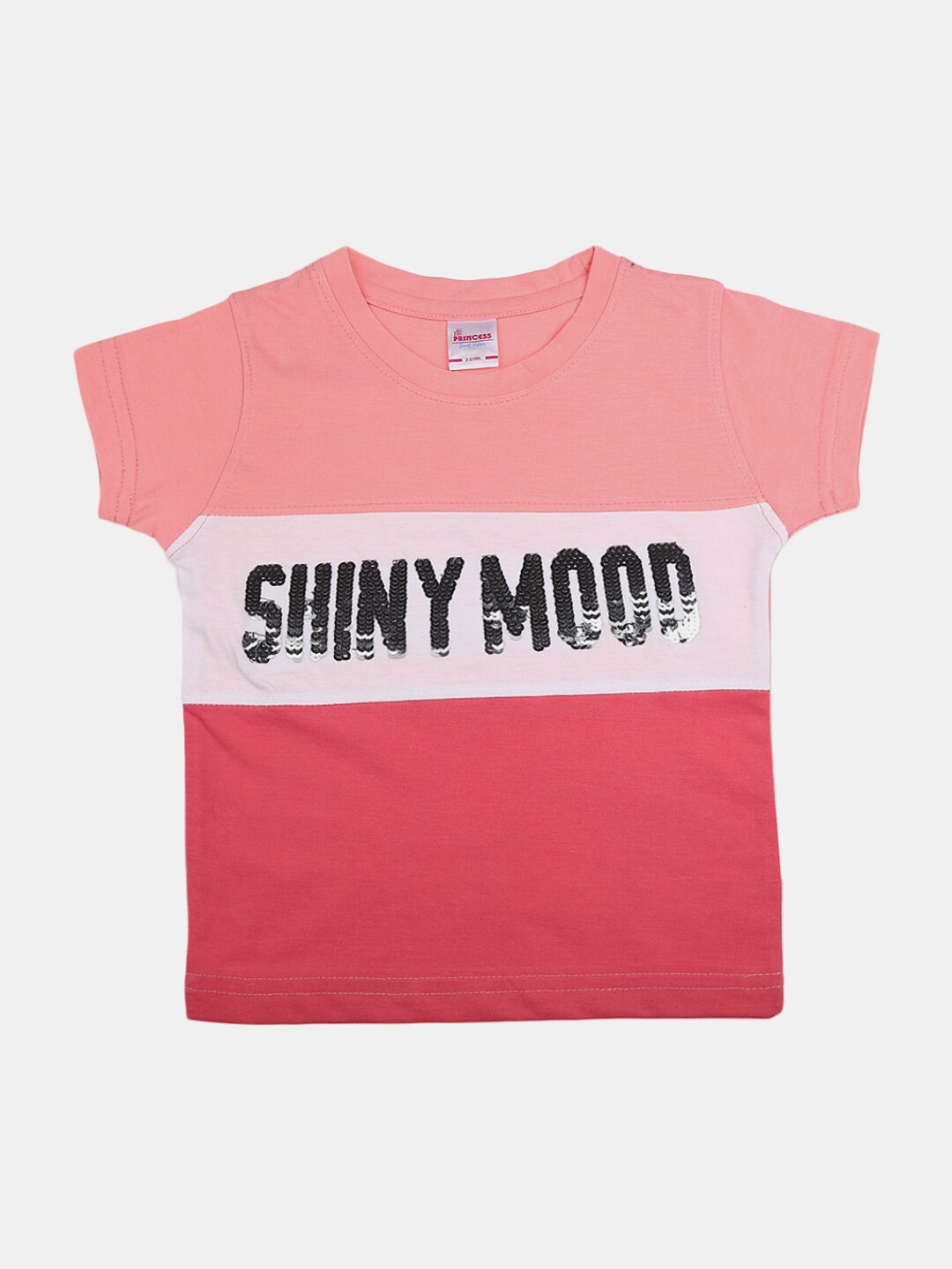 

V-Mart Girls Typography Printed Cotton T-shirt, Pink