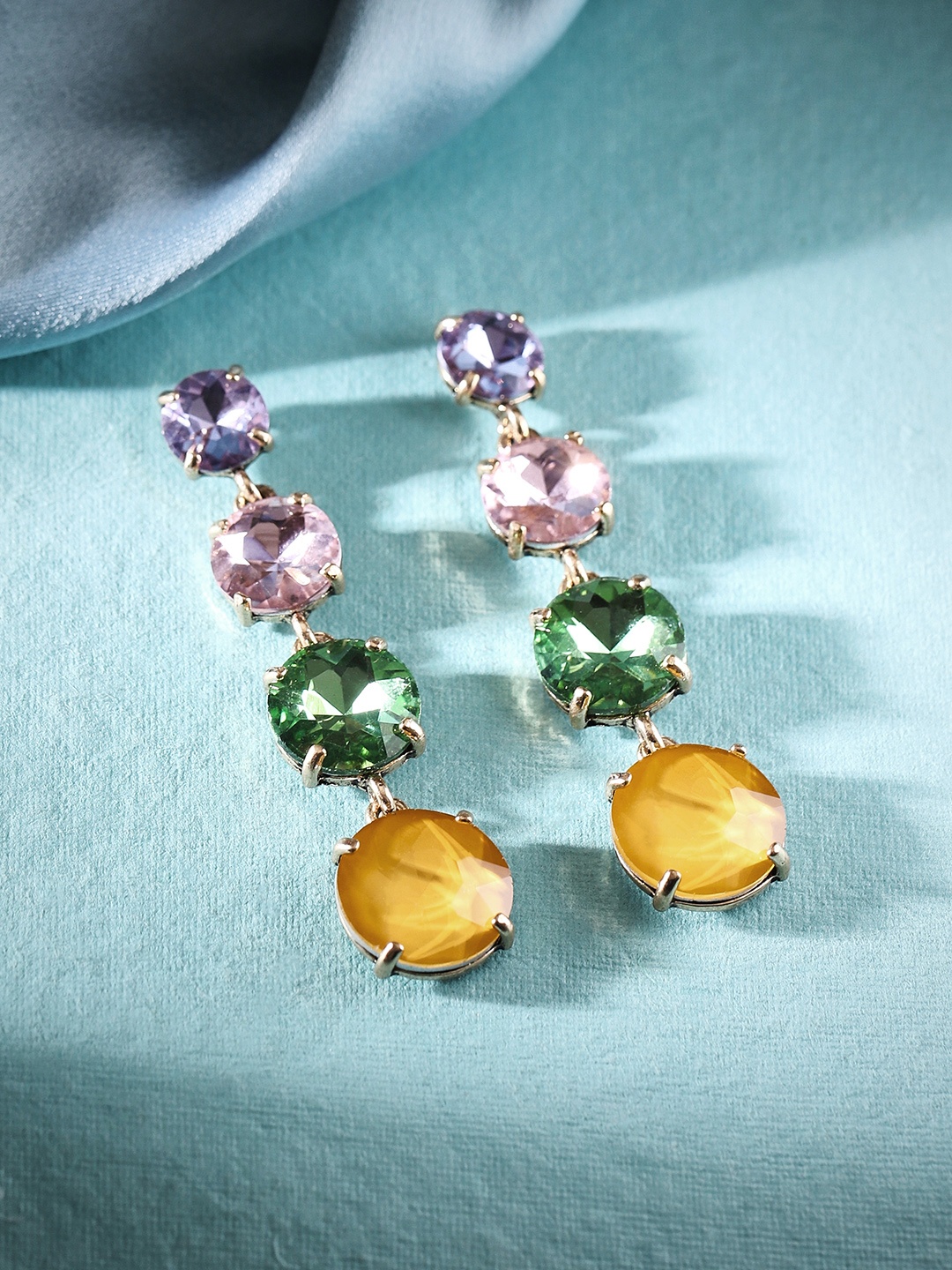 

Rubans Voguish Gold Plated Circular Drop Earrings