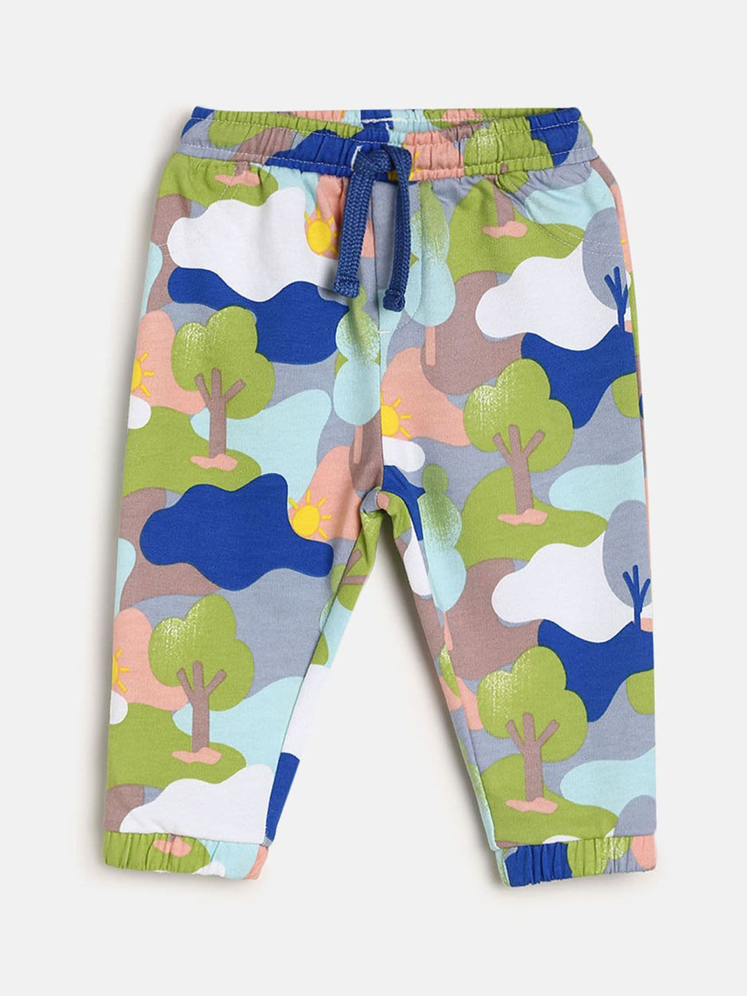 

MINI KLUB Boys Green Printed Cotton Joggers
