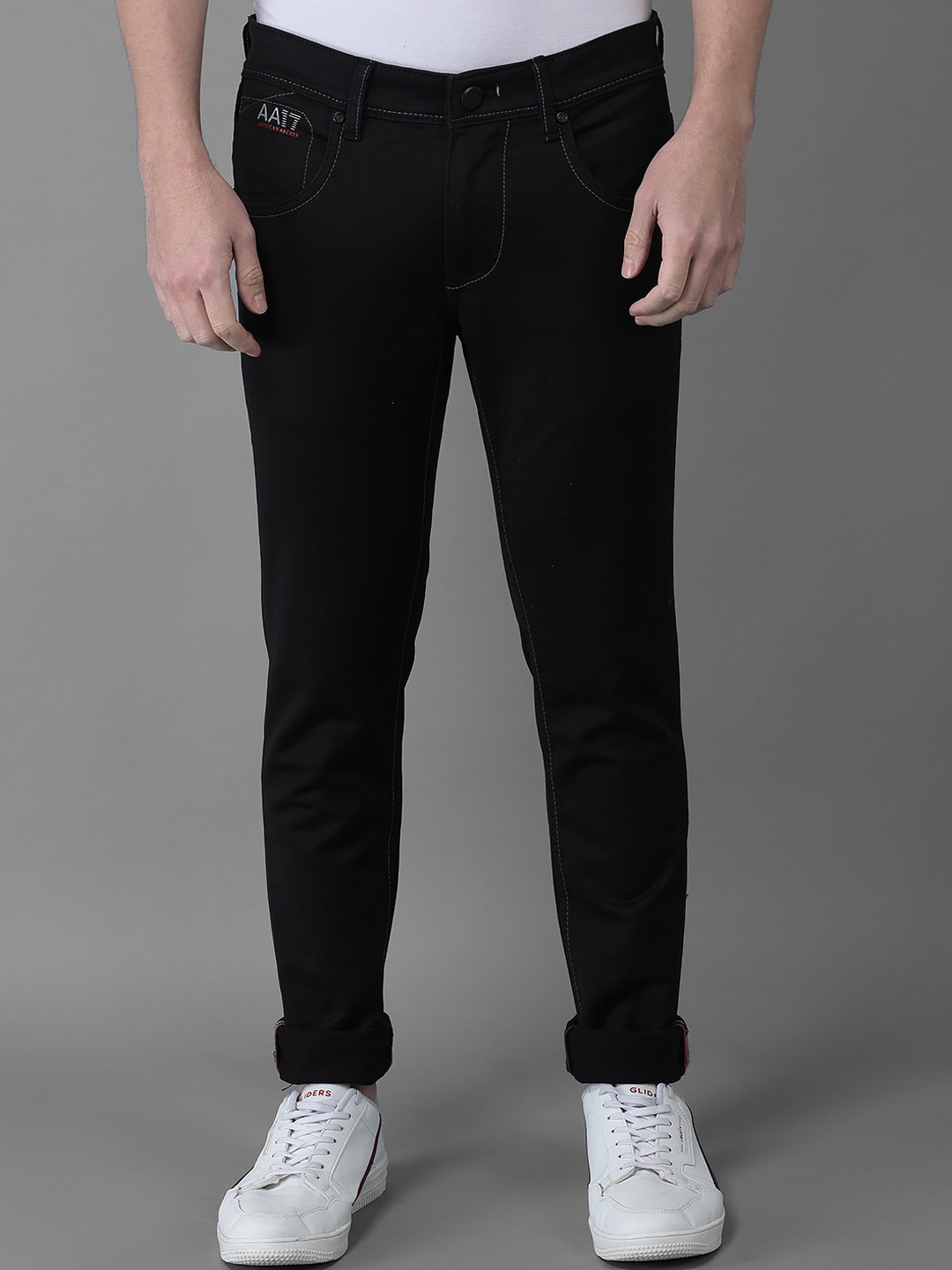 

American Archer Men Smart Skinny Fit Low-Rise Stretchable Jeans, Black