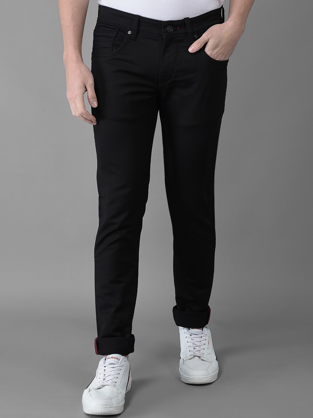 

American Archer Men Smart Skinny Fit Low-Rise Stretchable Jeans, Black