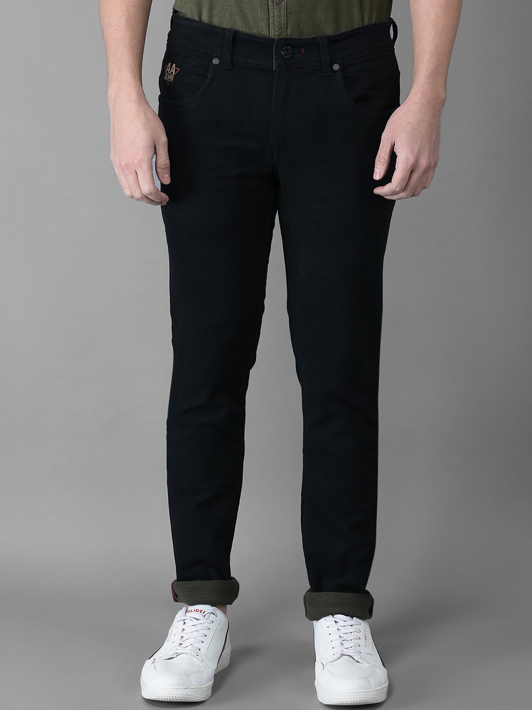 

American Archer Men Smart Skinny Fit Low-Rise Stretchable Jeans, Black
