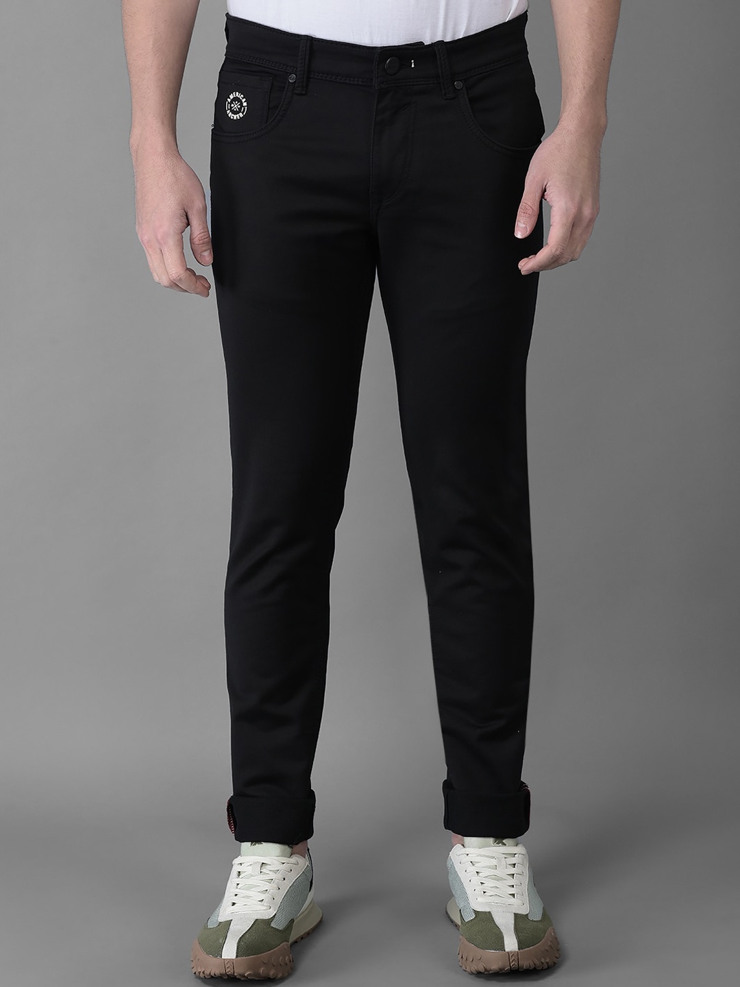 

American Archer Men Skinny Fit Dark Shade Stretchable Jeans, Black