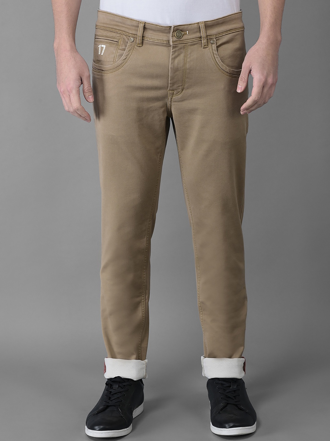 

American Archer Men Skinny Fit Low-Rise Stretchable Jeans, Khaki