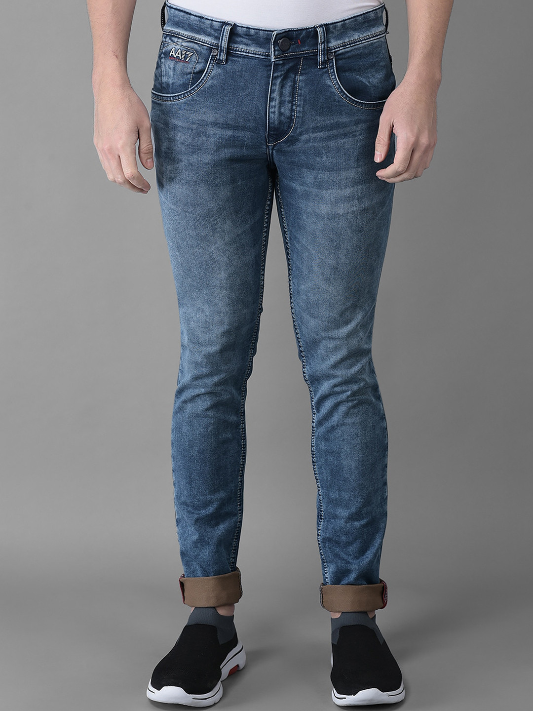 

American Archer Men Skinny Fit Low-Rise Stretchable Jeans, Blue