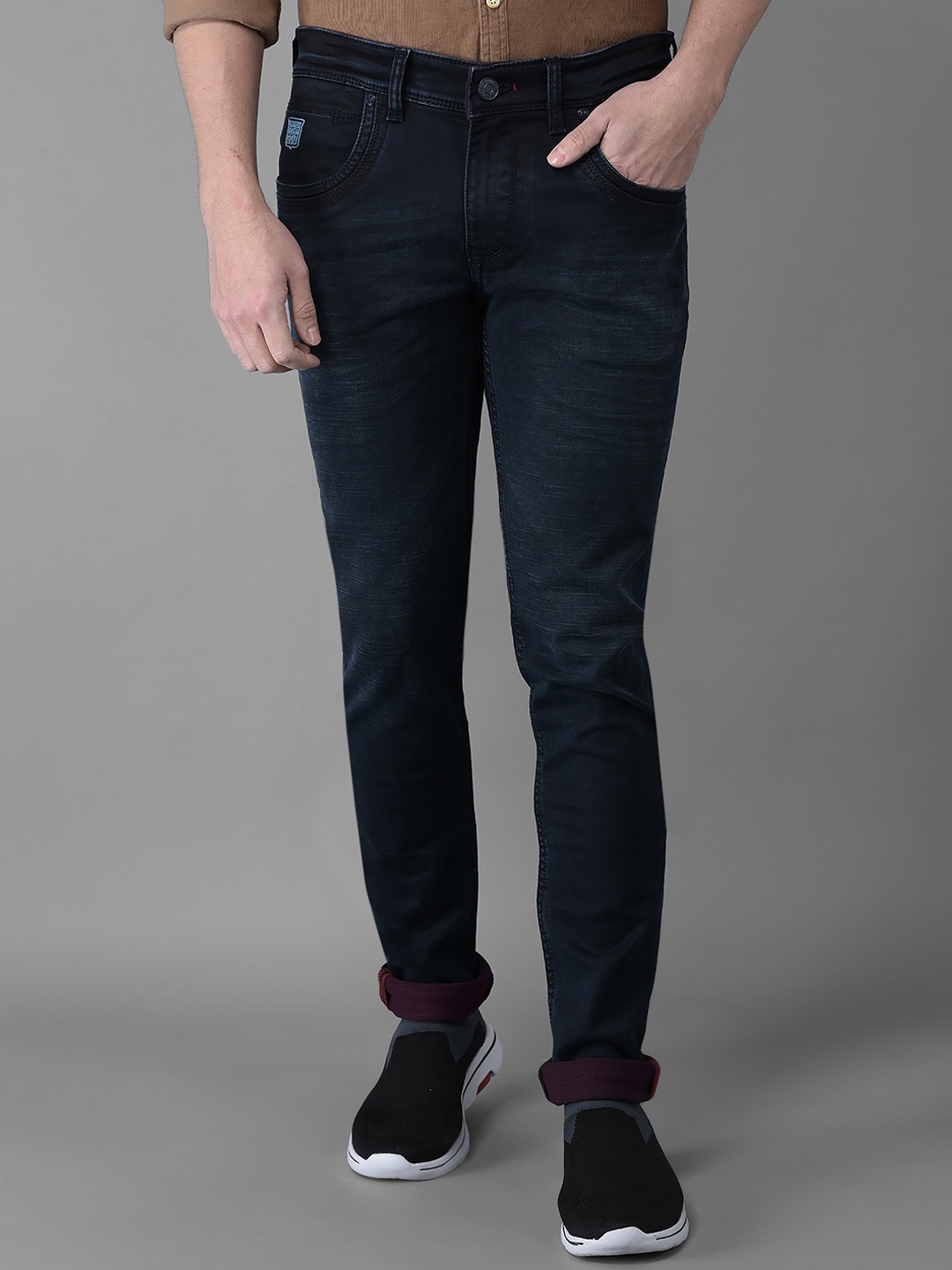 

American Archer Men Smart Skinny Fit Low-Rise Stretchable Jeans, Navy blue