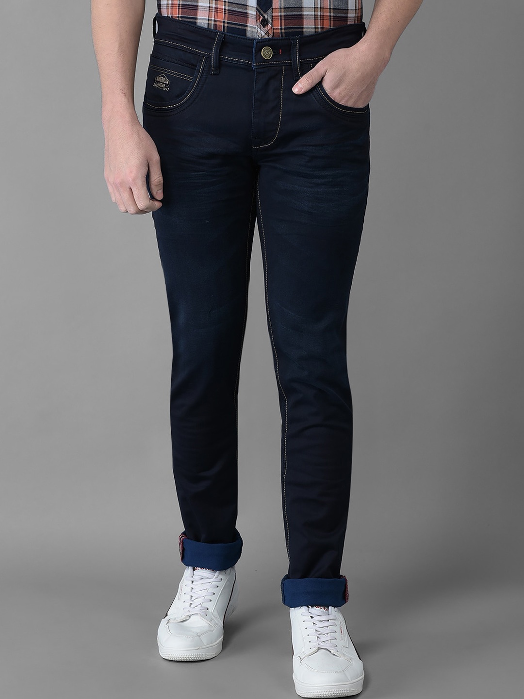 

American Archer Men Blue Skinny Fit Low-Rise Stretchable Jeans, Navy blue