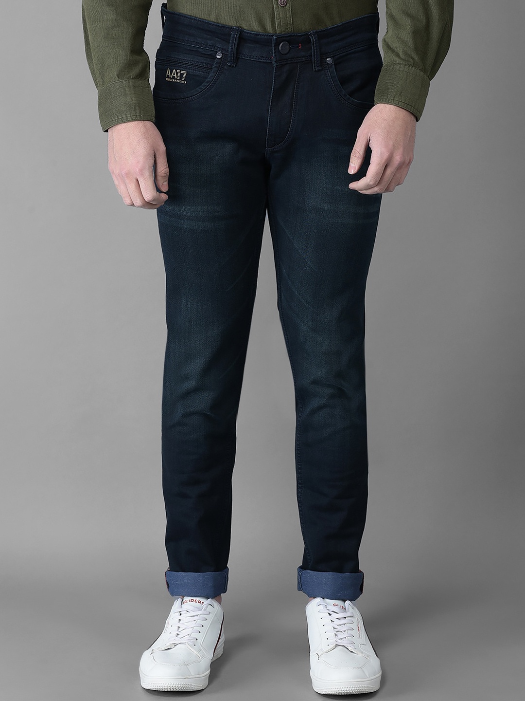 

American Archer Men Smart Skinny Fit Low-Rise Light Fade Stretchable Jeans, Blue