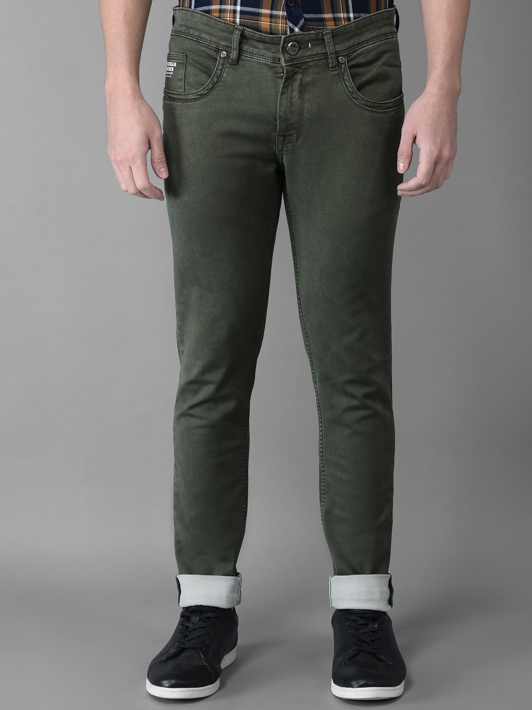 

American Archer Men Smart Skinny Fit Low-Rise Stretchable Jeans, Olive