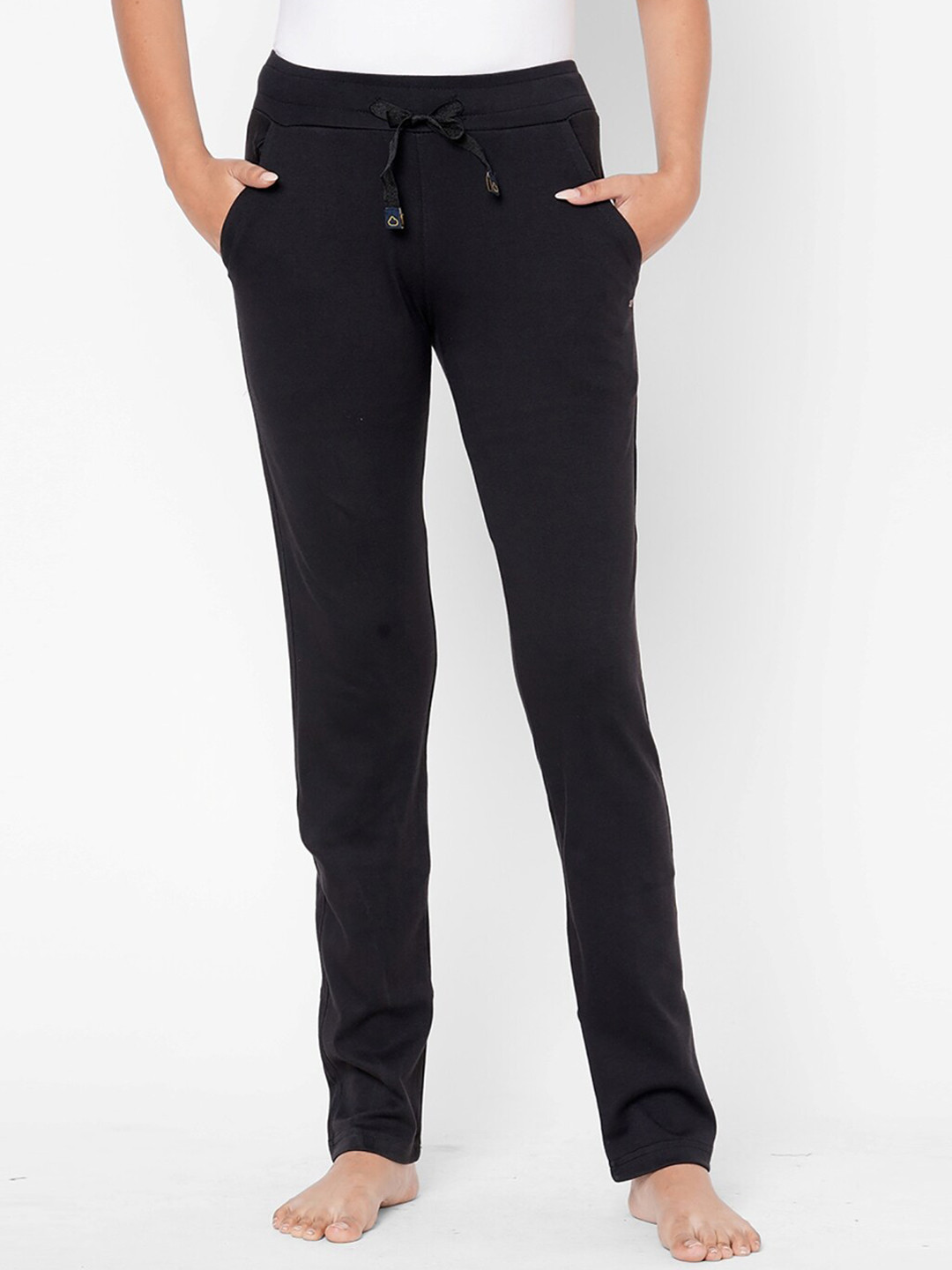 

Sweet Dreams Women Mid-Rise Cotton Lounge Pants, Black