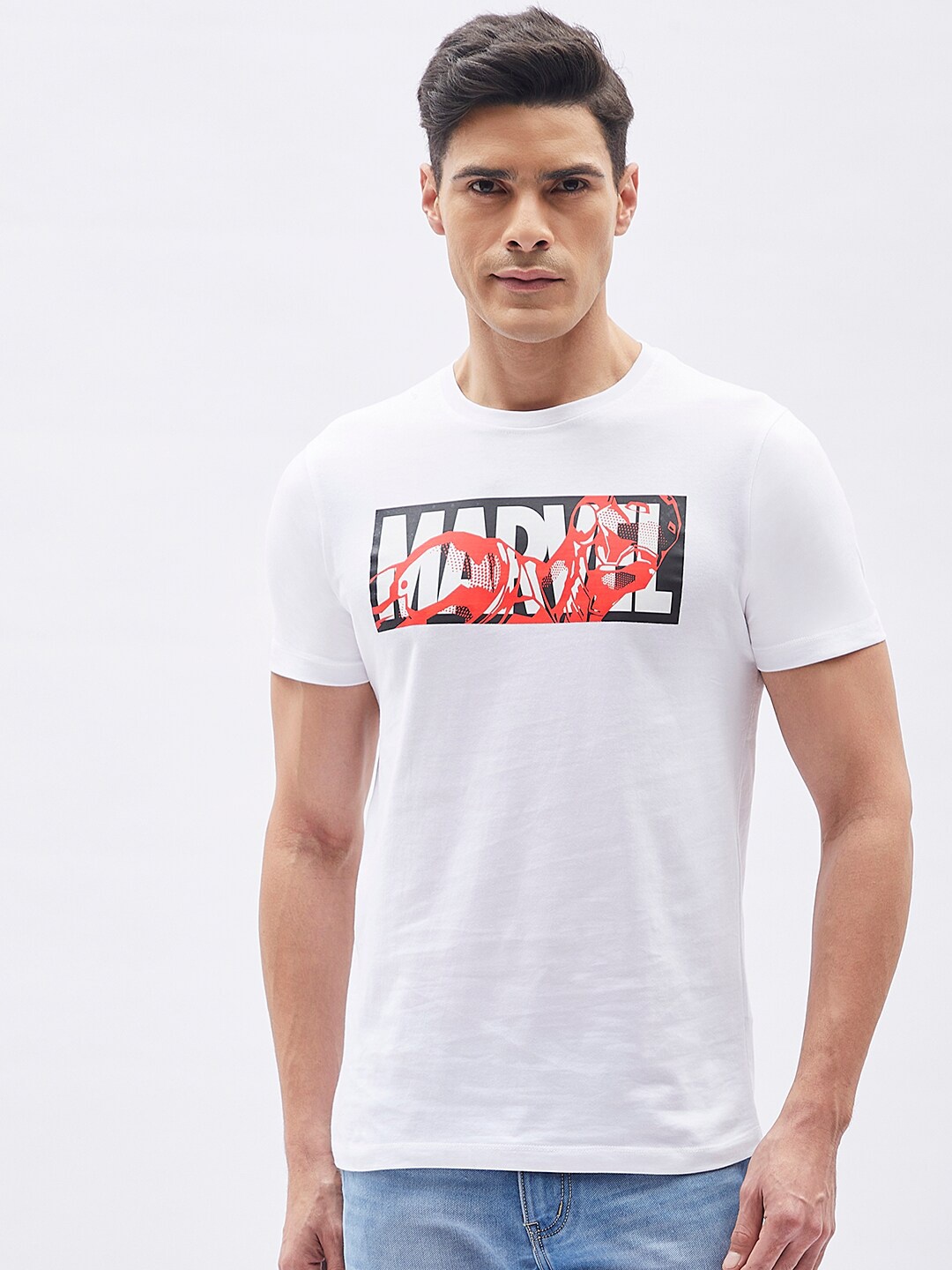 

Kook N Keech Marvel Men White Typography T-shirt