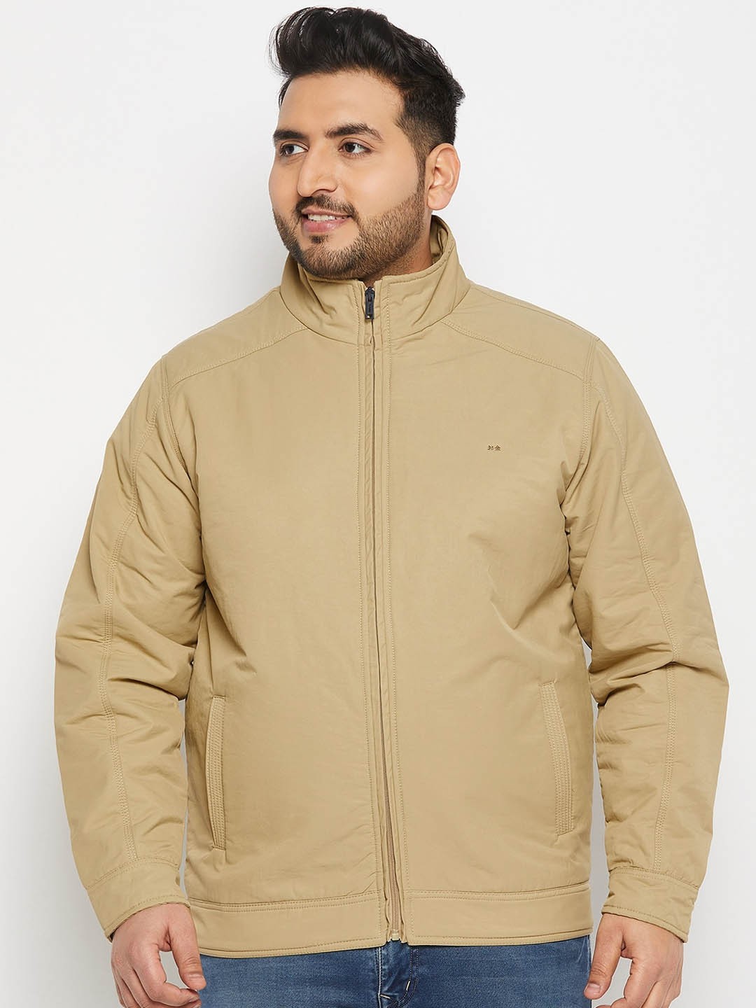 

Okane Men Plus Size Lightweight Padded Jacket, Cream