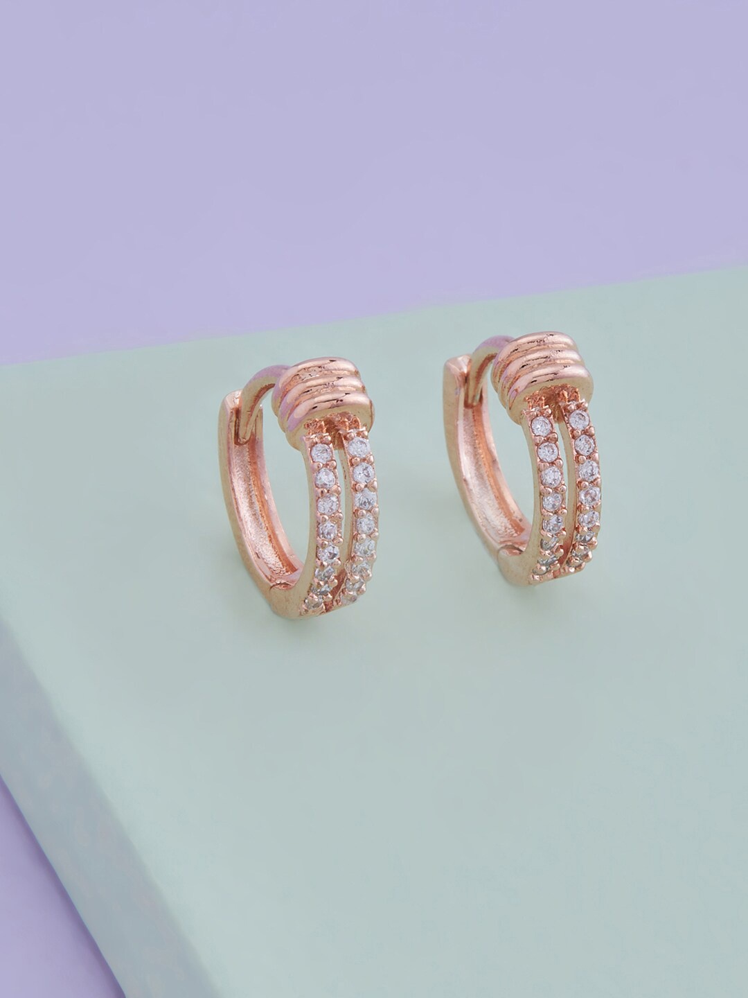 

Kushal's Fashion Jewellery Rhodium Plated Circular Hoop Earrings, White