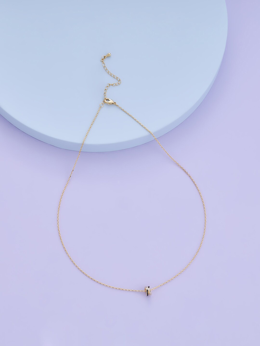 

Kushal's Fashion Jewellery Copper Gold-Plated Chain Pendant Set