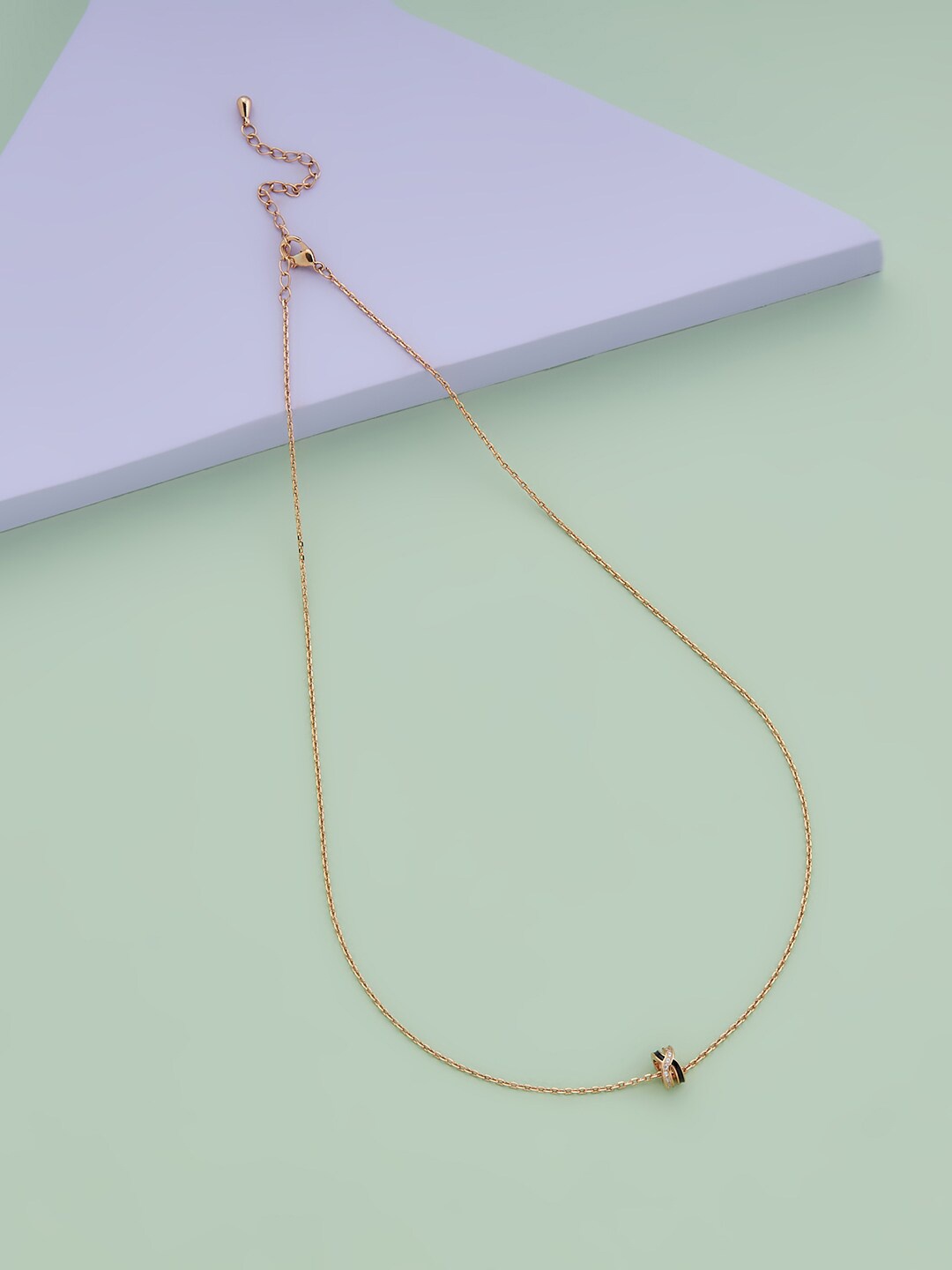 

Kushal's Fashion Jewellery Rose Gold-Plated Cubic Zirconia Chain with Pendant, White