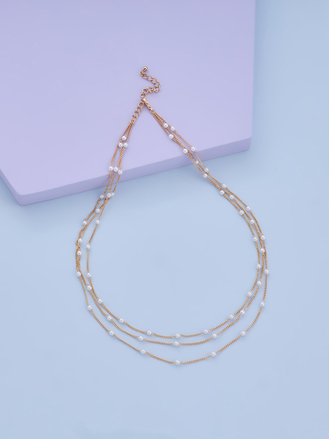 

Kushal's Fashion Jewellery Gold-Plated Layered Pearl Necklace