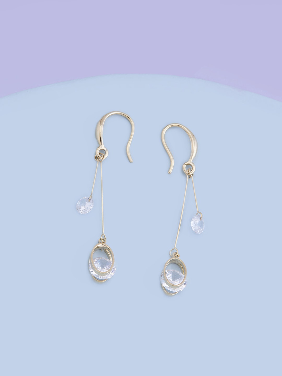 

Kushal's Fashion Jewellery Gold-Plated Contemporary Drop Earrings, White