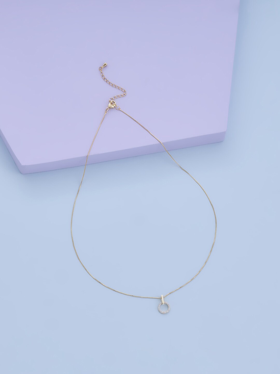 

Kushal's Fashion Jewellery Gold-Plated CZ Studded Chain With Pendant
