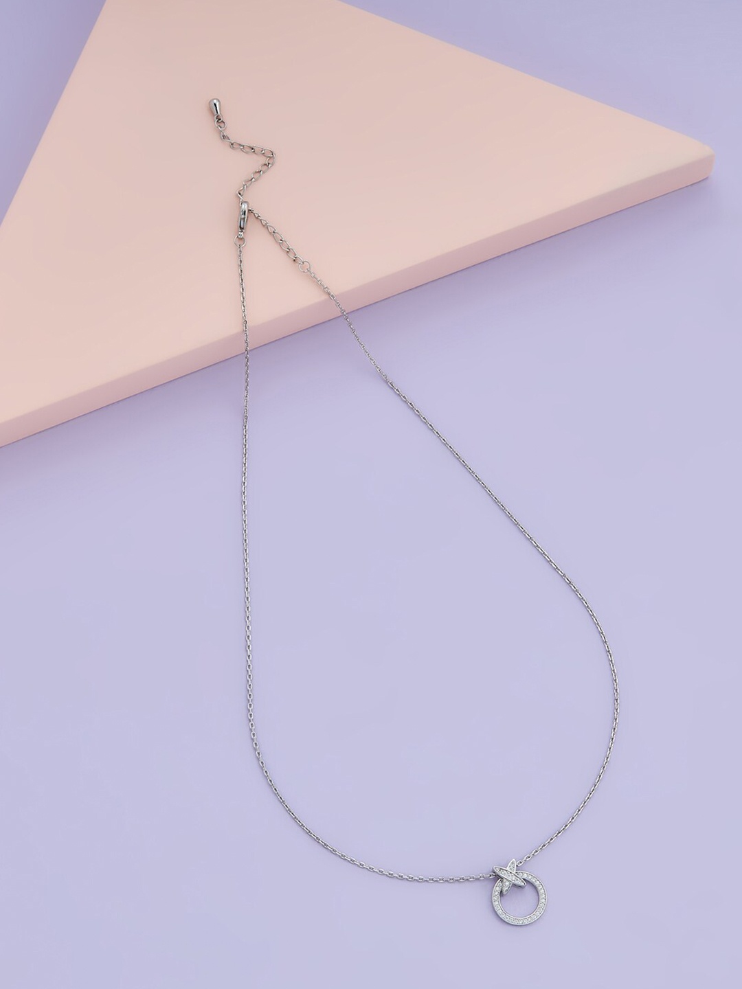 

Kushal's Fashion Jewellery Rhodium-Plated Cubic Zirconia Chain with Pendant, White