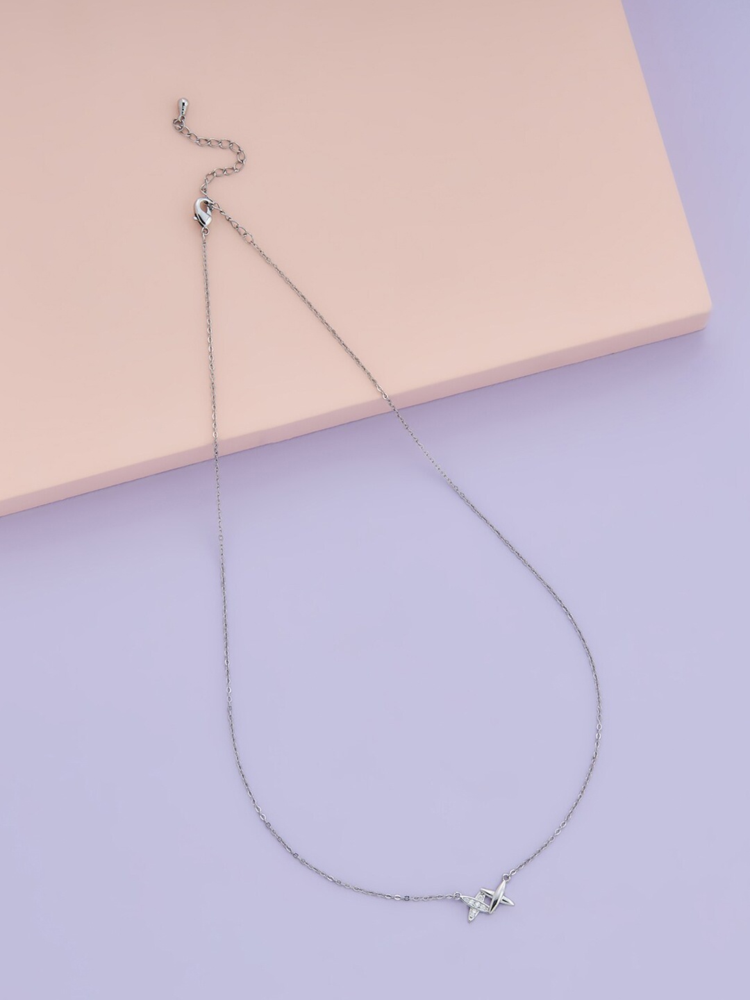 

Kushal's Fashion Jewellery Rhodium-Plated Cubic Zirconia Chain, Silver