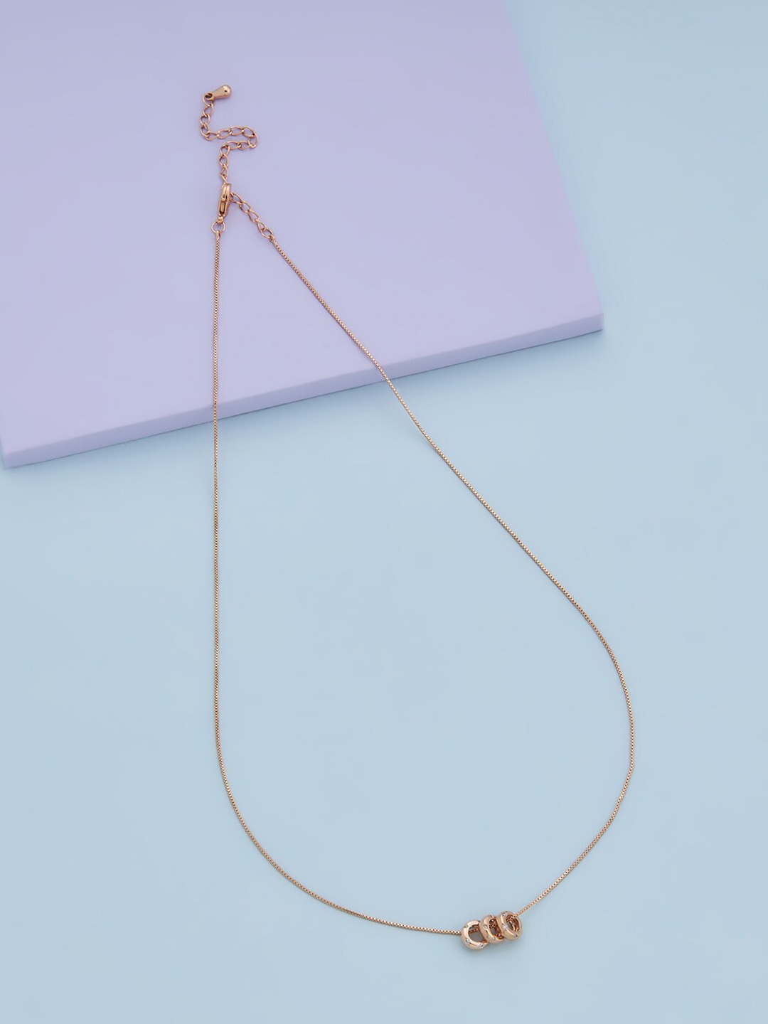 

Kushal's Fashion Jewellery Rose Gold-Plated Cubic Zirconia Studded Necklace
