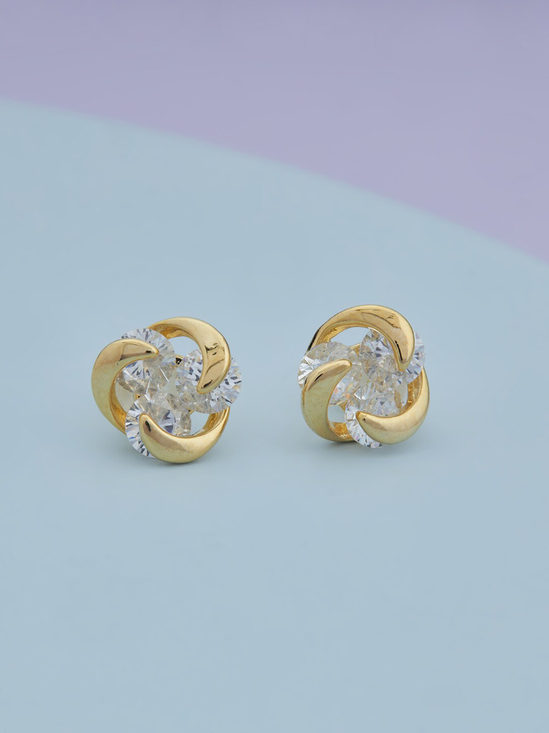 

Kushal's Fashion Jewellery Gold-Plated Floral Studs Earrings, White