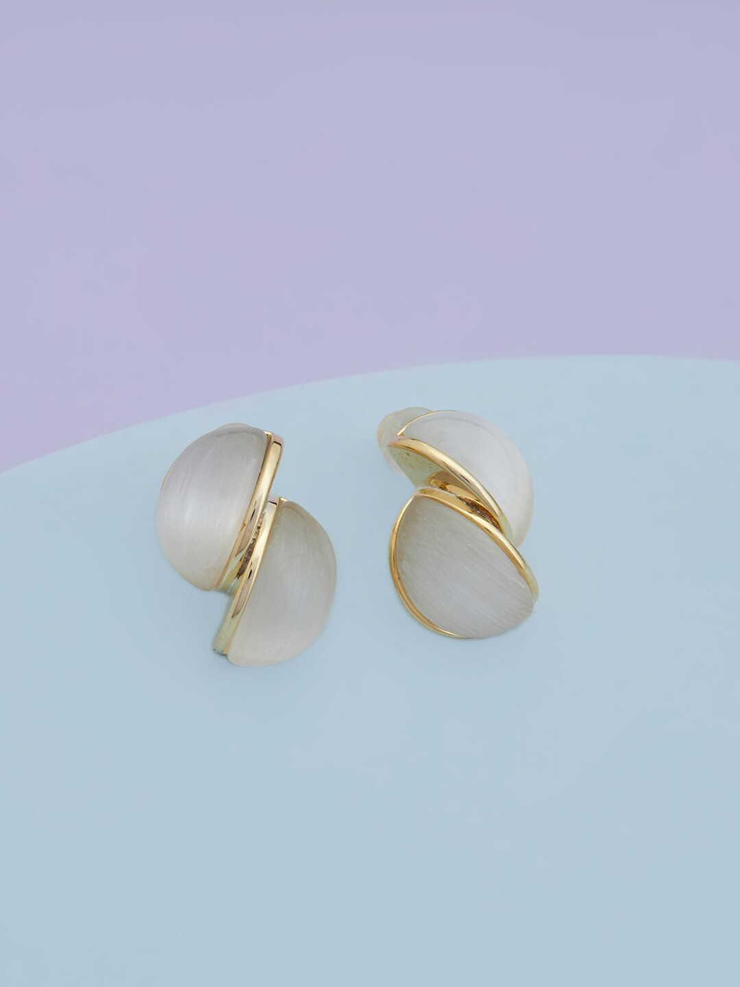 

Kushal's Fashion Jewellery Gold-Plated Contemporary Studs Earrings, White