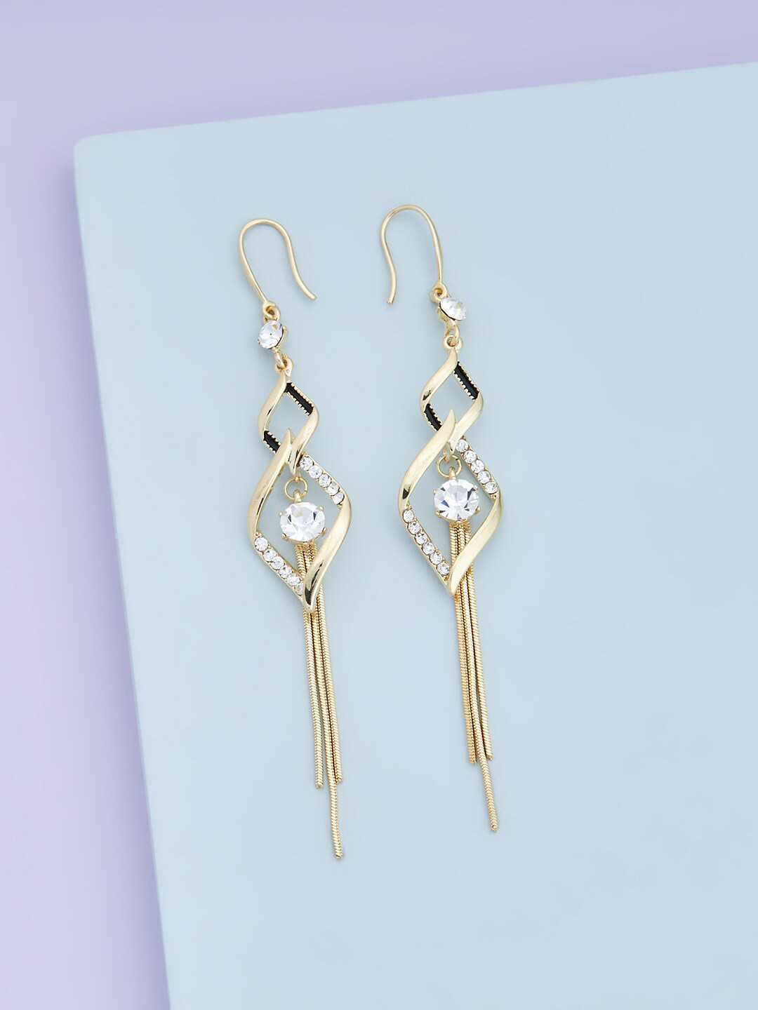 

Kushal's Fashion Jewellery Gold-Plated Contemporary Drop Earrings