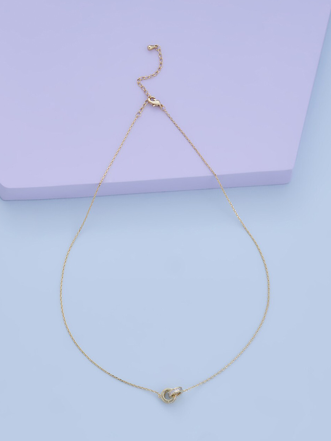 

Kushal's Fashion Jewellery Women Gold-Plated CZ-Studded Chain, White