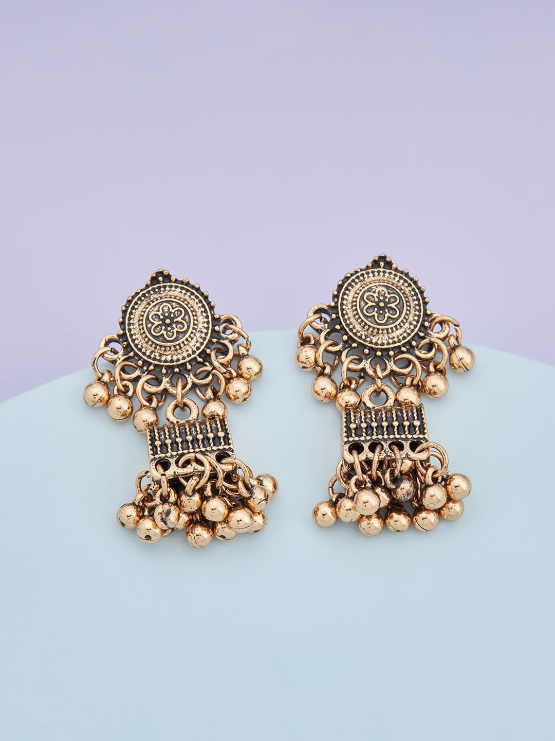 

Kushal's Fashion Jewellery Gold-Plated Contemporary Drop Earrings