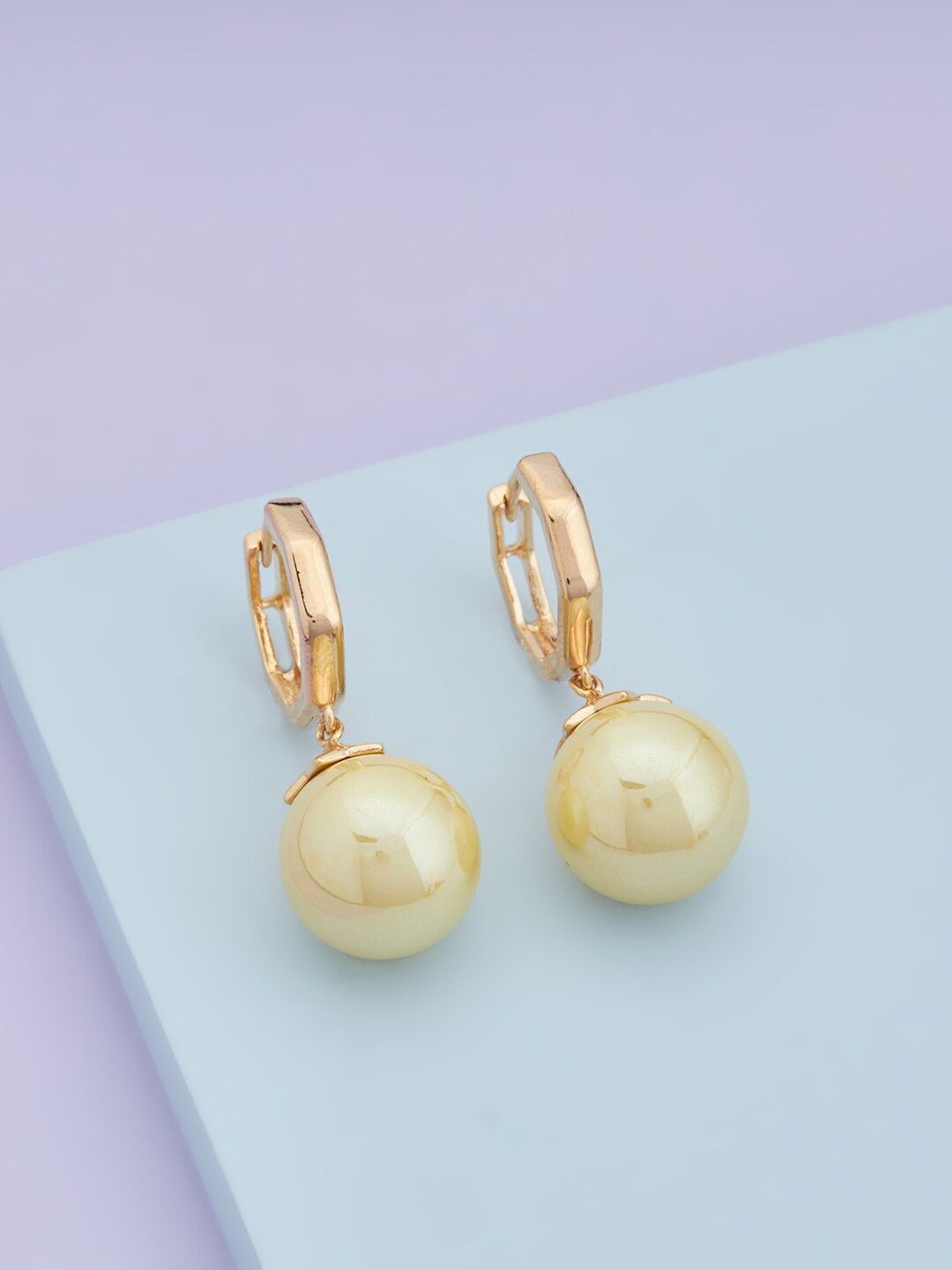 

Kushal's Fashion Jewellery Gold-Plated Spherical Drop Earrings, Yellow