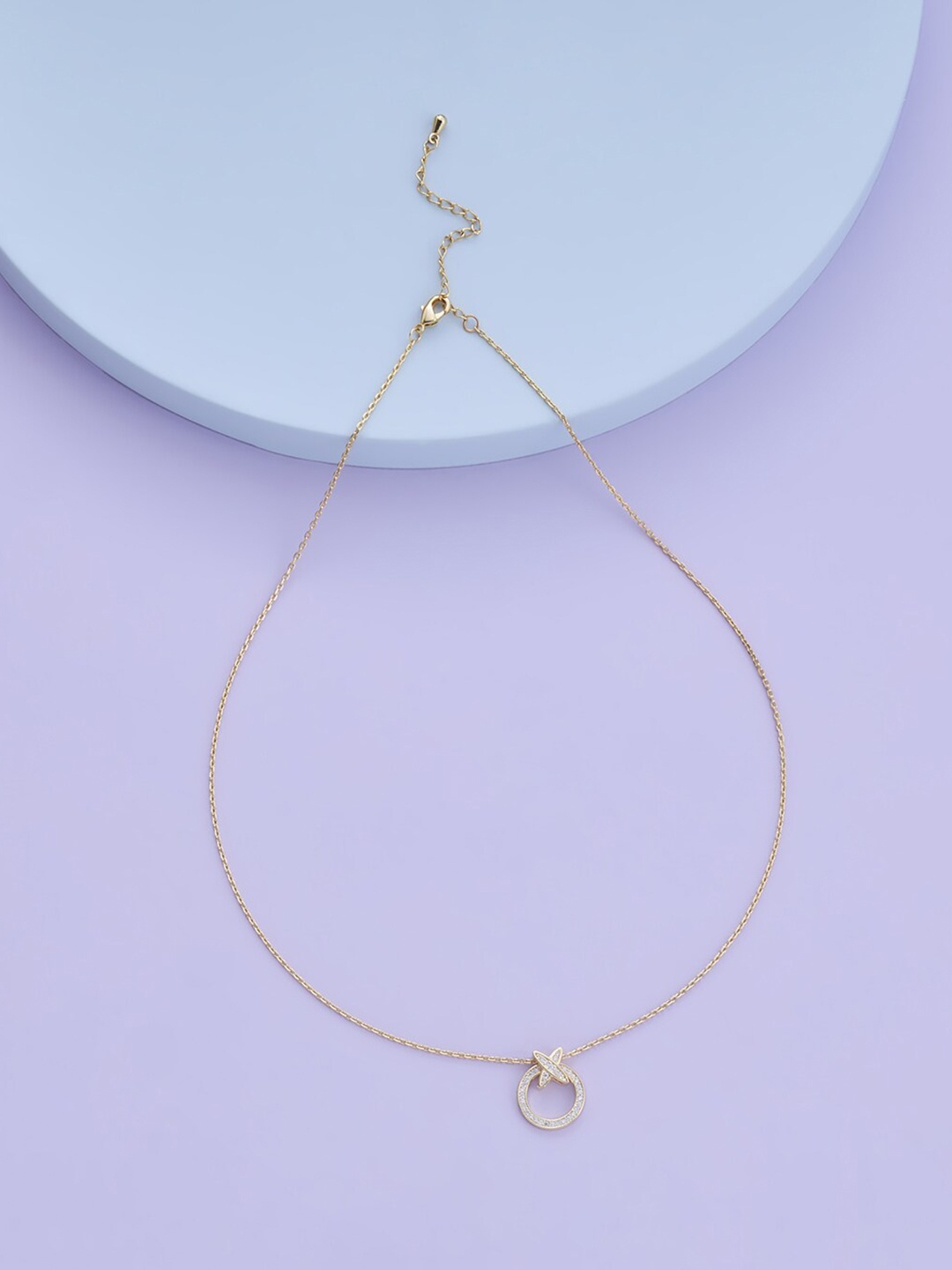 

Kushal's Fashion Jewellery Gold-Plated Cubic Zirconia Studded Necklace