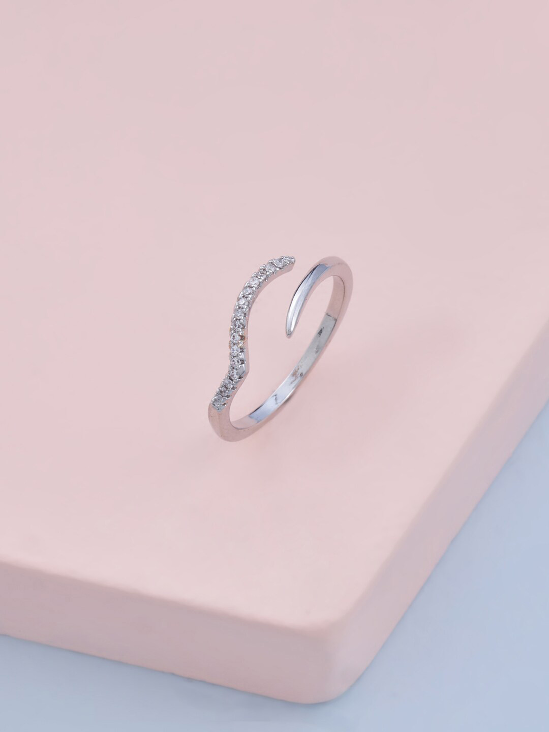 

Kushal's Fashion Jewellery Rhodium-Plated Cubic Zirconia Finger Ring, White