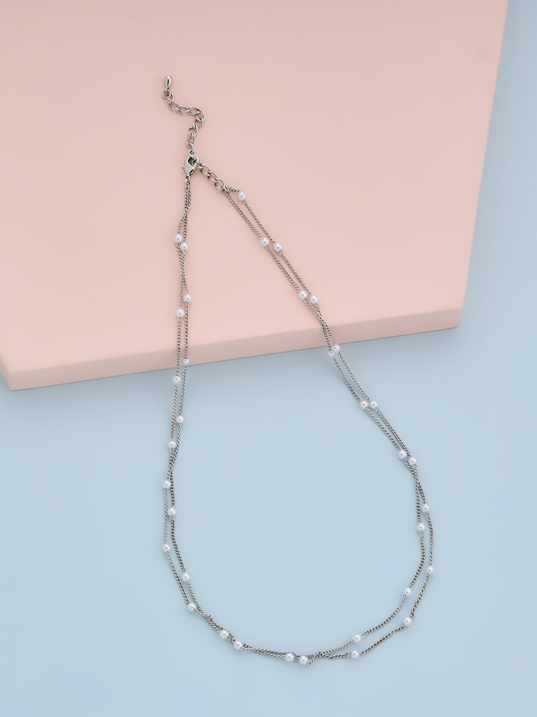 

Kushal's Fashion Jewellery Rhodium-Plated Pearls Layered Necklace, White