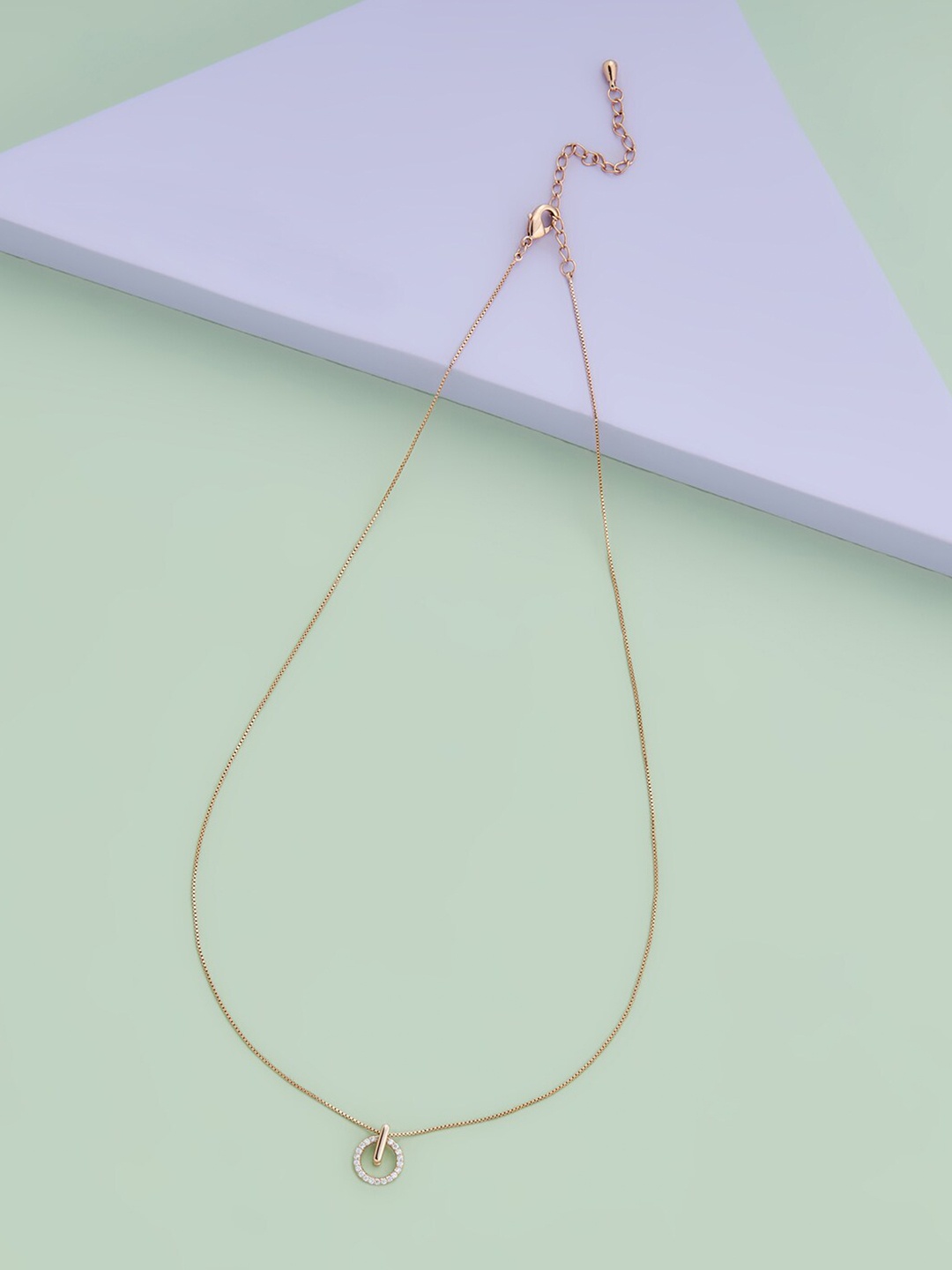 

Kushal's Fashion Jewellery Rose Gold-Plated Cubic Zirconia Chain with Pendant, White