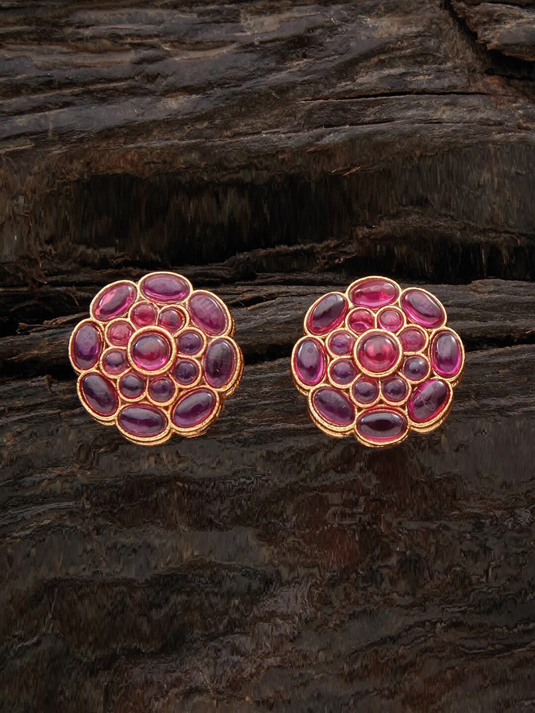 

Kushal's Fashion Jewellery Floral Studs Earrings, Red