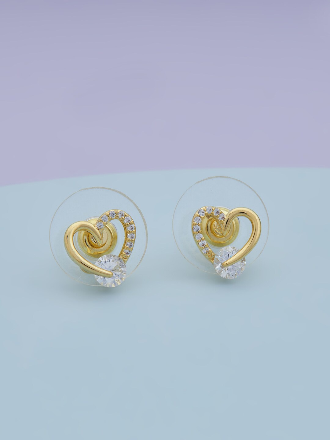 

Kushal's Fashion Jewellery Gold-Plated Cubic Zirconia Studded Studs Earrings, White