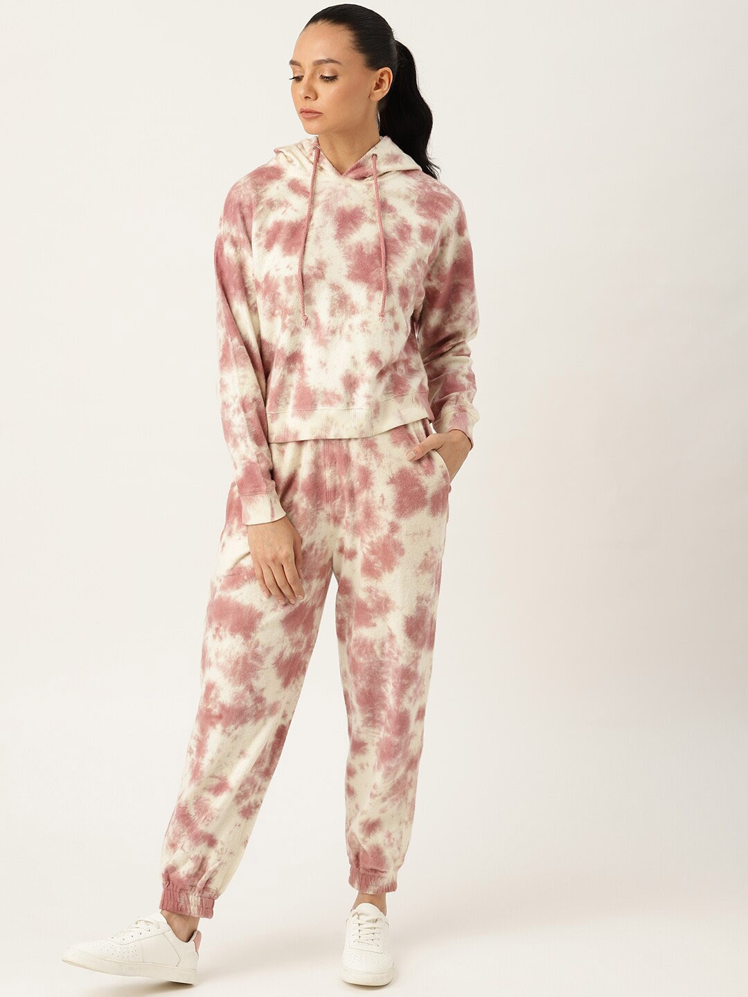 

LILL Women Printed Sweatshirt With Joggers, Pink