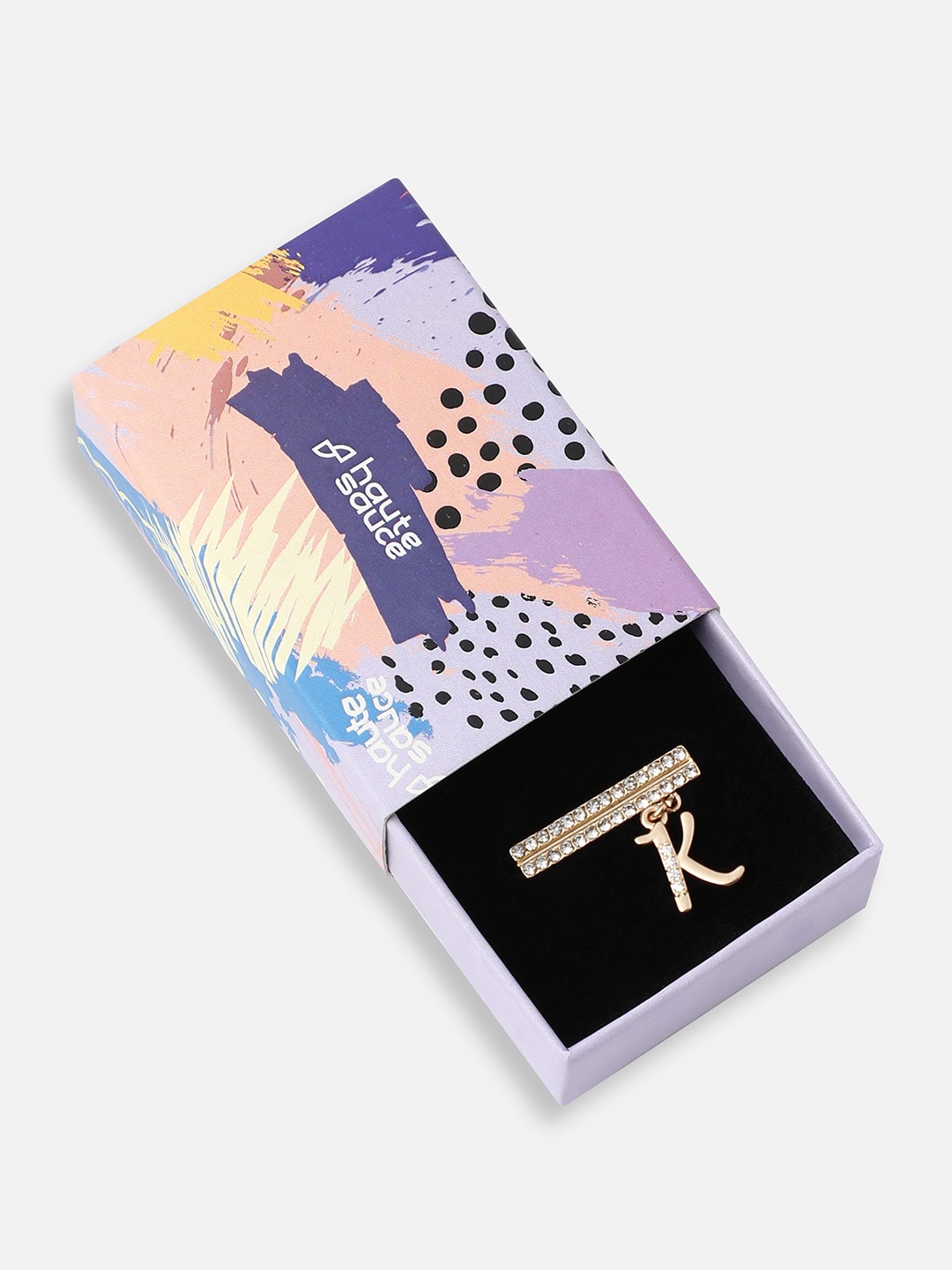 

HAUTE SAUCE by Campus Sutra Women Stone-Studded Liberty Initial K Watch Charm, Gold