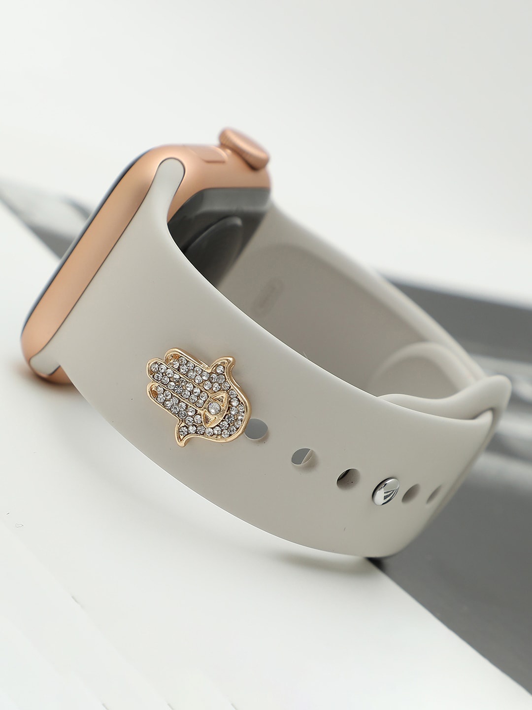 

HAUTE SAUCE by Campus Sutra Gold-Plated Stone-Studded Designer Watch Charm, White