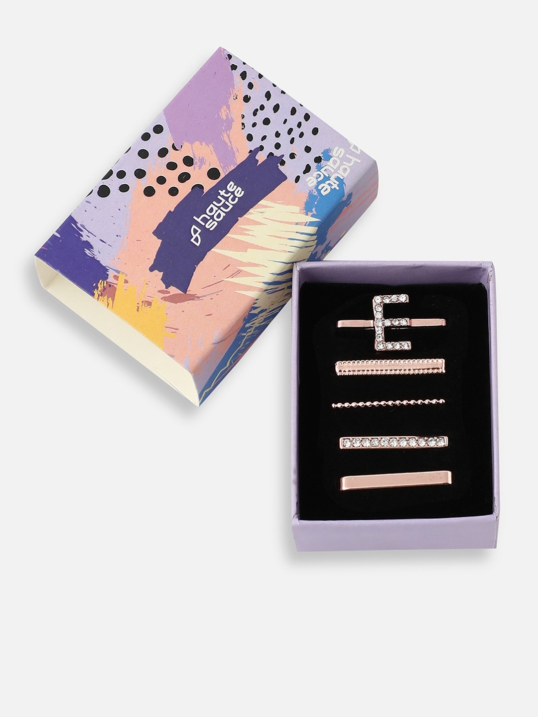 

HAUTE SAUCE by Campus Sutra Women Set of 5 Rose Gold Plated Initial E Watch Charms