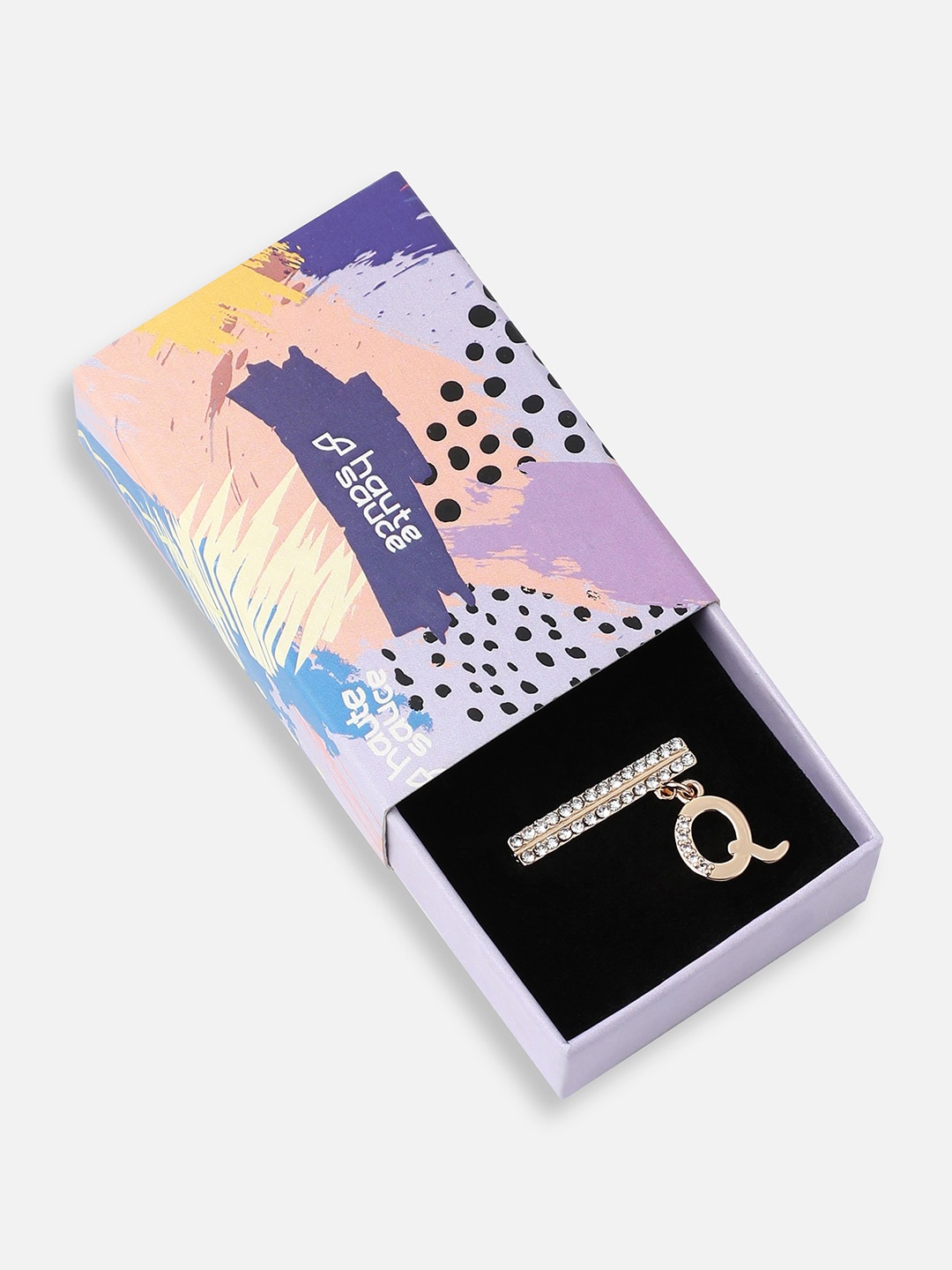 

HAUTE SAUCE by Campus Sutra Stone Studded Q Initial Watch Charms, Gold