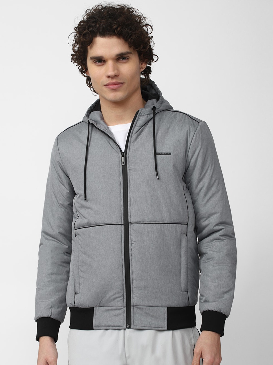

Van Heusen Flex Men Hooded Training Jacket, Grey