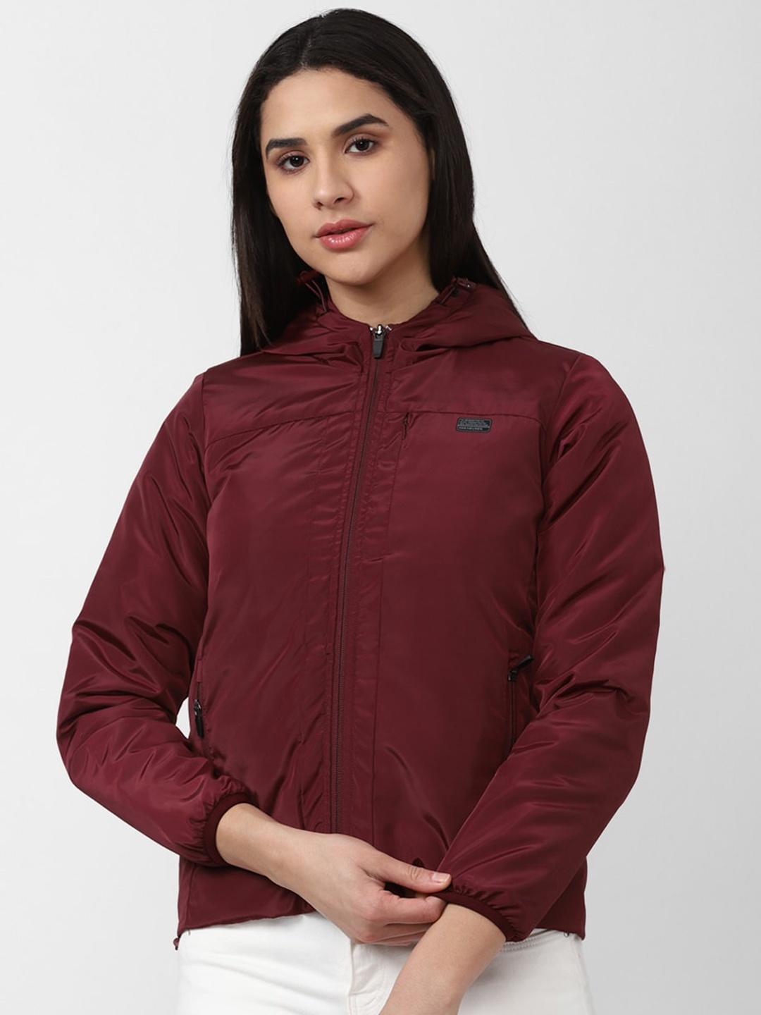 

Van Heusen Woman Hooded Pure Cotton Sporty Jacket, Maroon