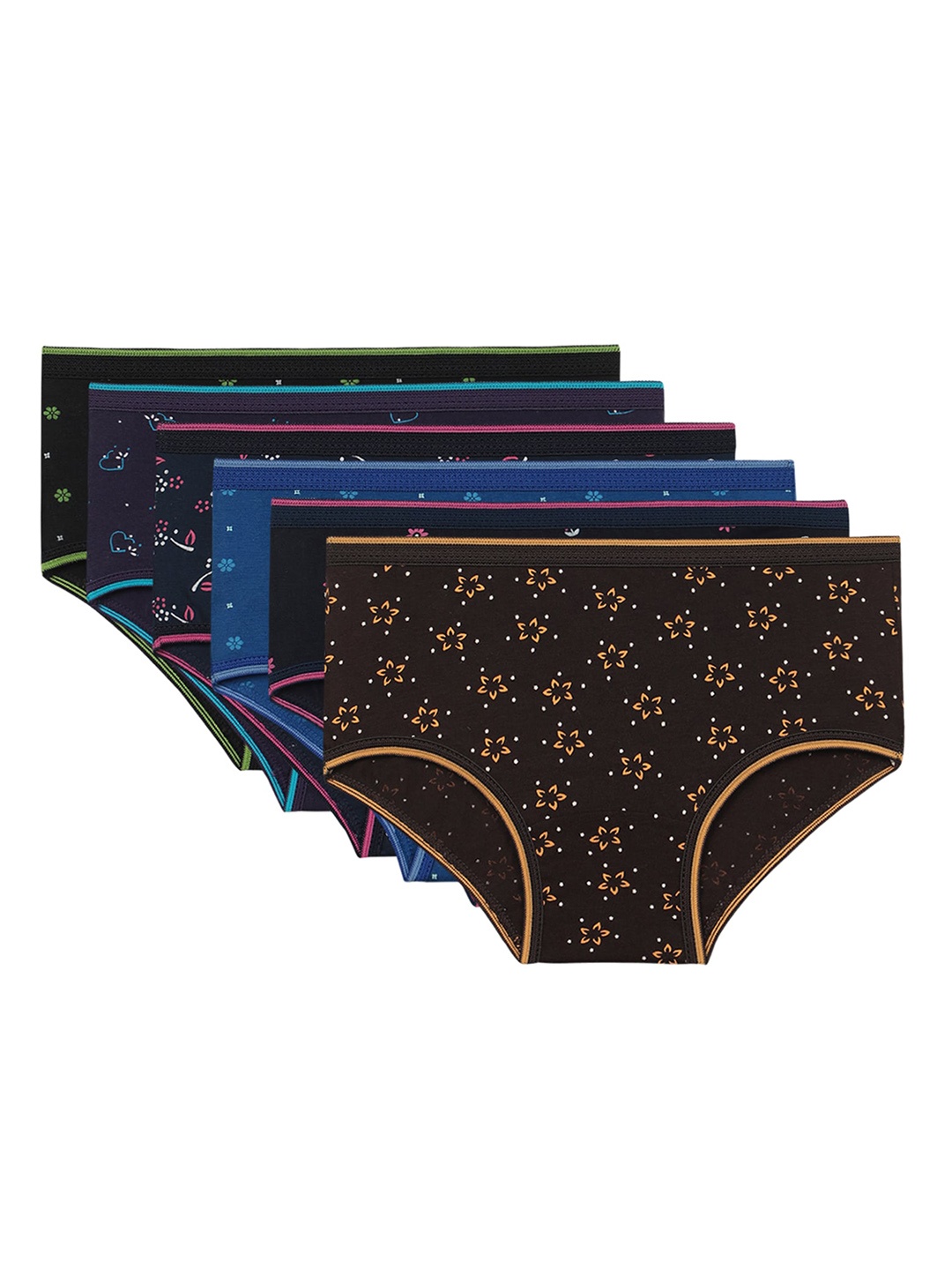 

Bodycare Kids Girls Pack Of 6 Assorted Pure Cotton Bikini Briefs KIA1900-PK002-P6