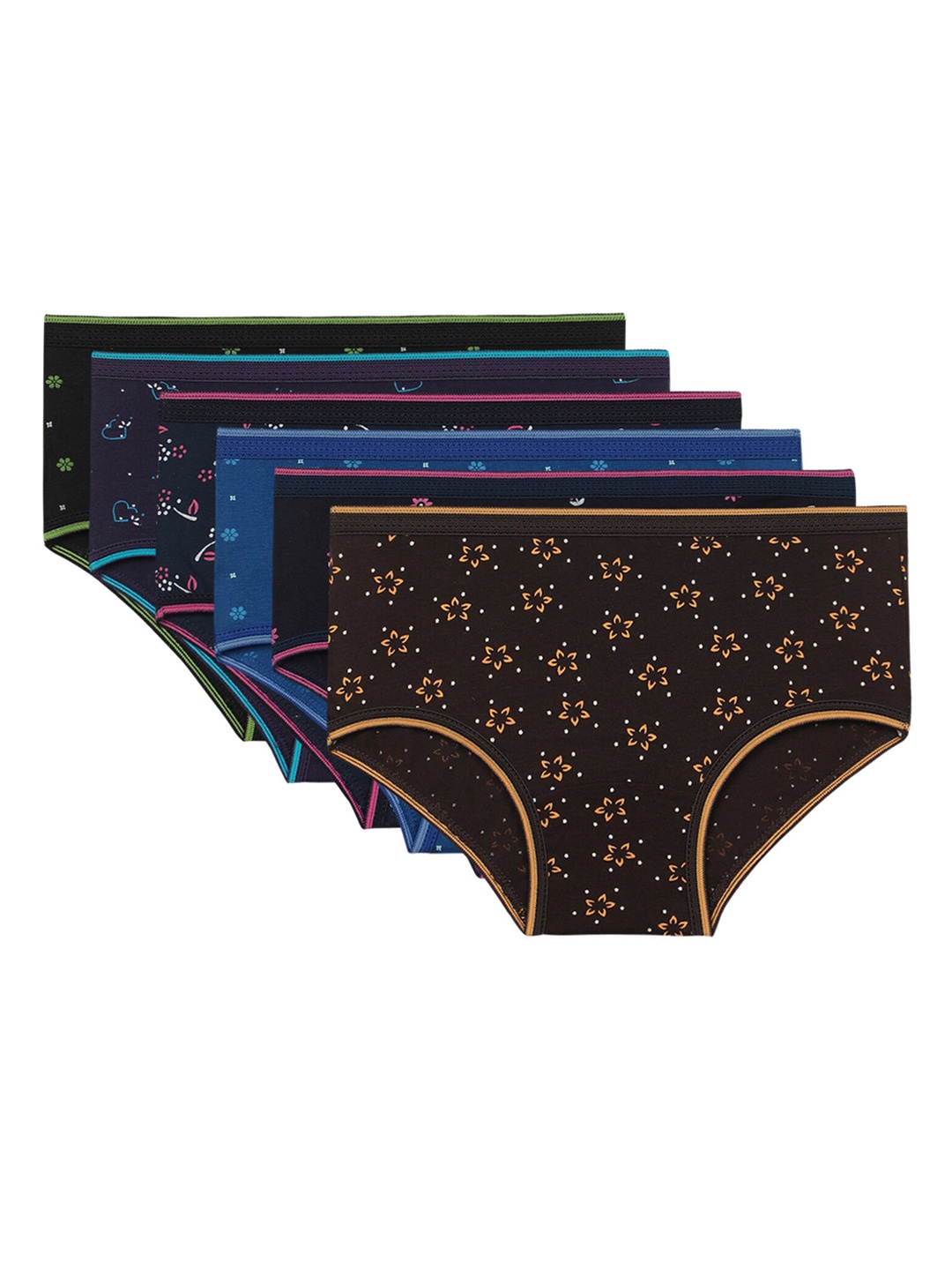 

Bodycare Kids Girls Pack Of 6 Assorted Pure Cotton Bikini Briefs KIA1900-PK005-P6