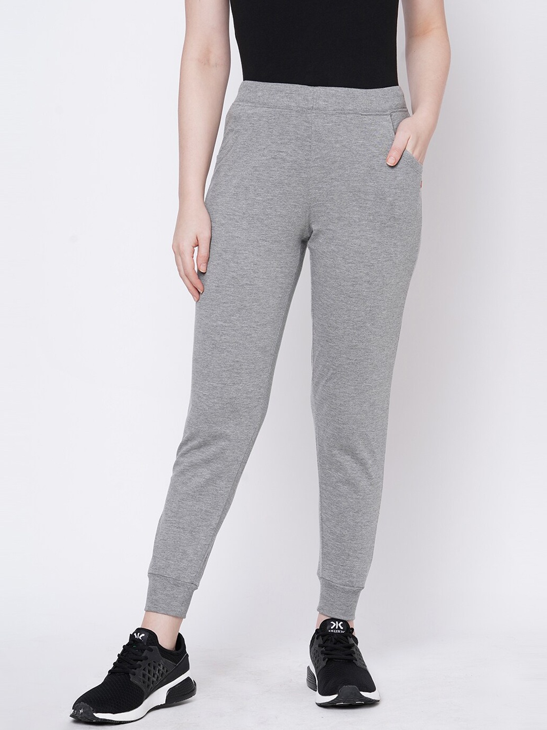 

Sweet Dreams Women Cotton Joggers, Grey melange