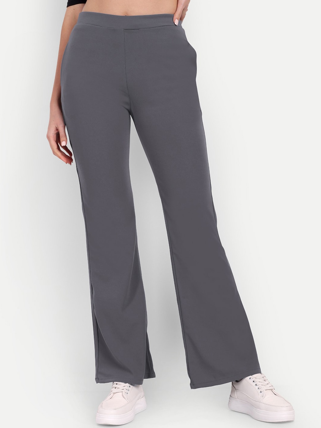 

Next One Women High-Rise Flared Bootcut Trousers, Grey