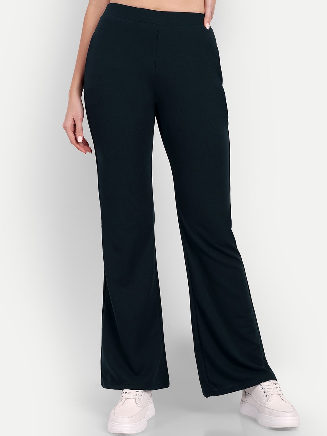 

Next One Women High-Rise Non Iron Flared Bootcut Trousers, Teal