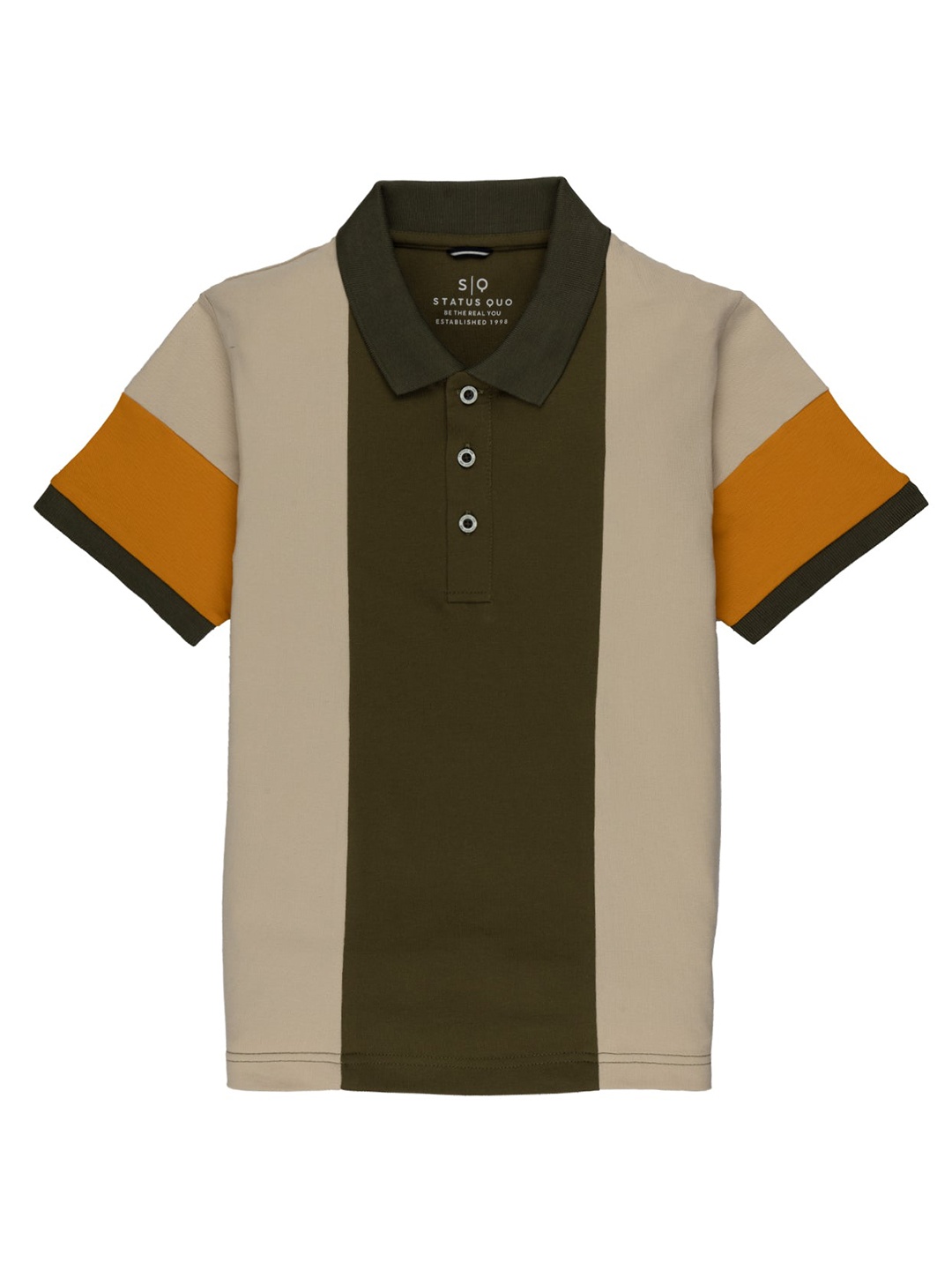 

Status Quo Boys Polo Collar Cotton T-shirt, Olive